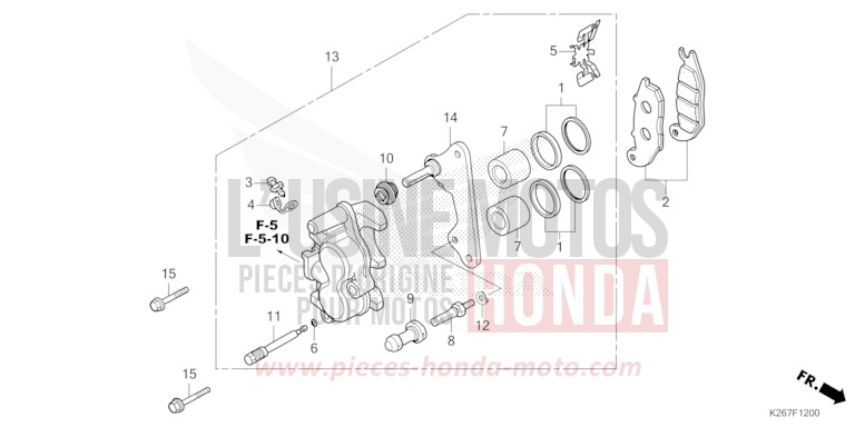 ETRIER DE FREIN AVANT de MSX GROM A SPLENDID BLUE (B219) de 2023